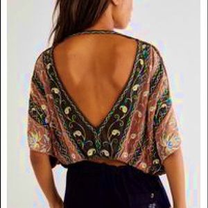✨🎉🔥HOST PICK!🔥🎉✨ FP Hand-Embroidered Open Back Blouse